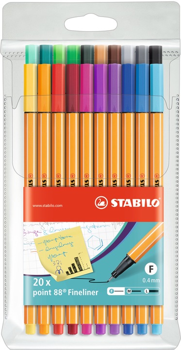Produktbild STABILO point 88 Fineliner (Mehrfarbig, 20 x)
