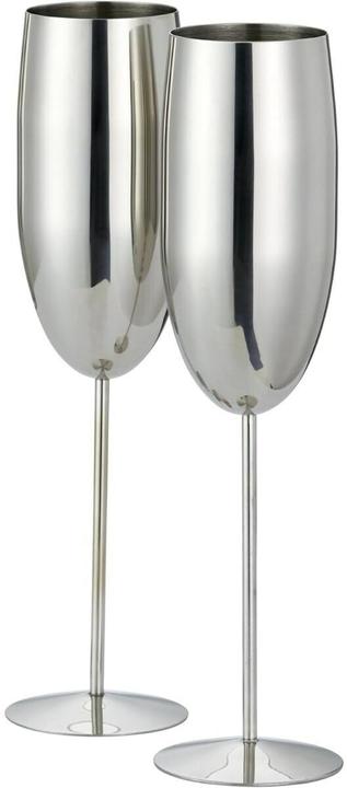 Produktbild Oak & Steel Edelstahl Sektgläser Silber 2er-Set (28.50 cl, 2 Gläser, Sektgläser)