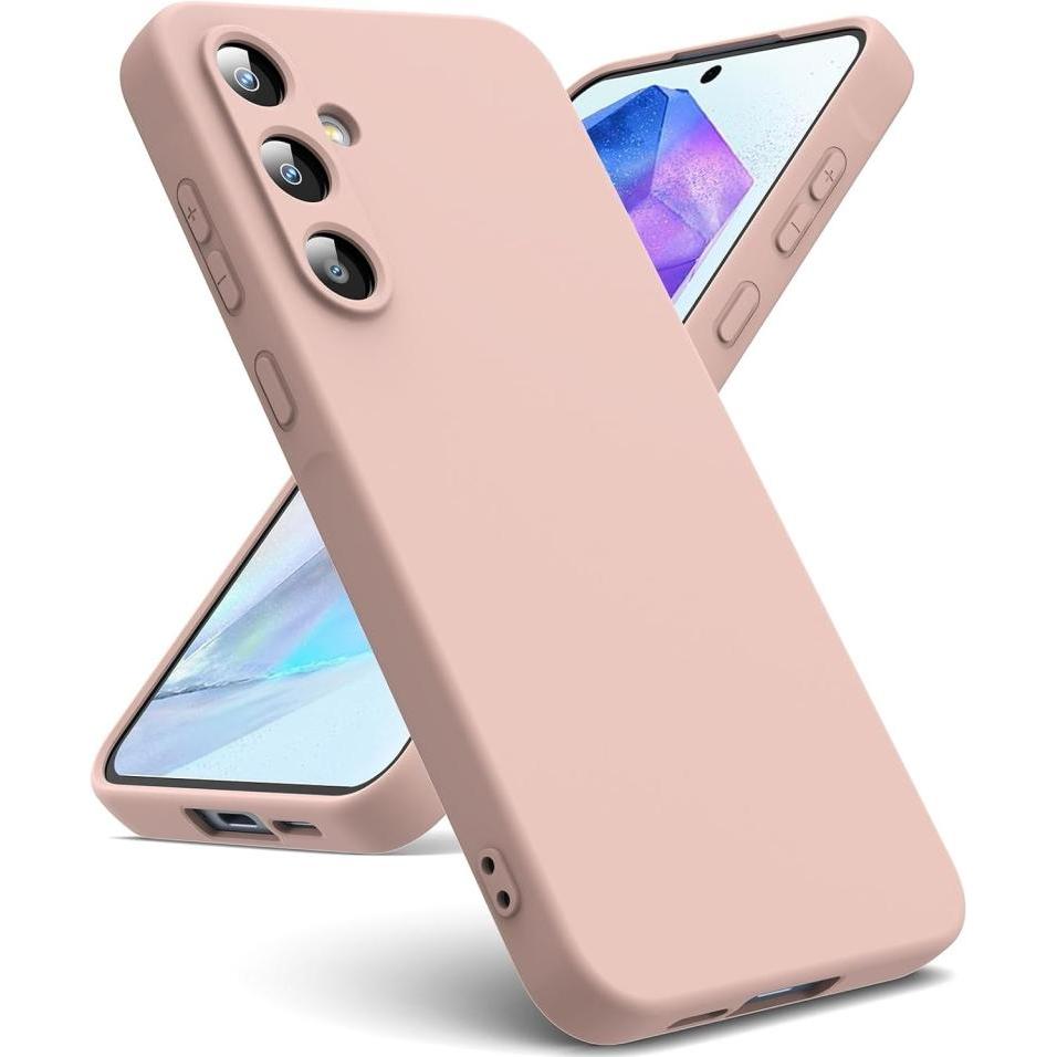 Screenguard Samsung Galaxy A55 5G Liquid Silicone Case Hülle (Samsung Galaxy A55), Smartphone Hülle, Rosa