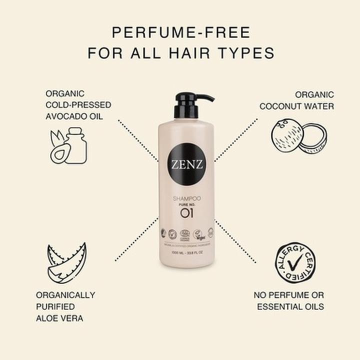 Image du produit Zenz Organic No.01 Pure Shampooing Femmes 1000 ml (1000 ml, Shampoing liquide)