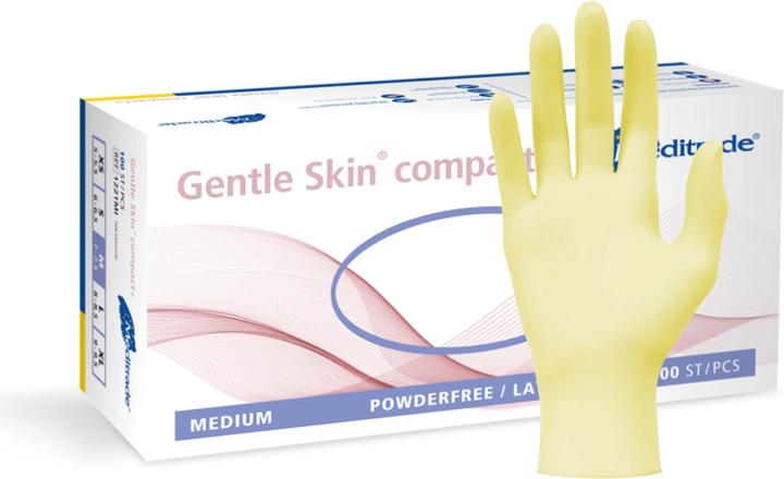 Actual product image Meditrade unisex disposable gloves Gentle Skin® compact+ white size XS 100 pcs. (XS)