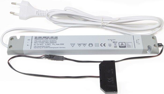 L&S LED omvormer 230 V 12 V 30 W 6-voudige verdeler (6 x, 2 m)