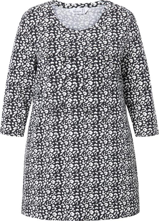 Actual product image Miamoda Long 3/4-Sleeve Leopard Pattern Shirt with Inscription (44)