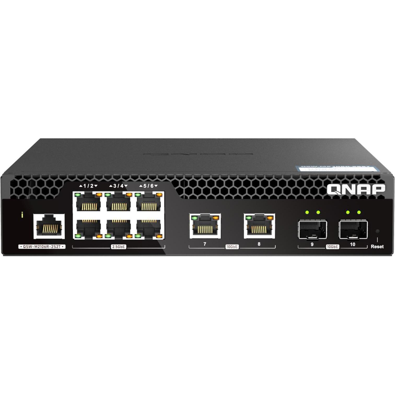 QNAP QSW-M2106R-2S2T (10 Ports), Netzwerk Switch, Schwarz
