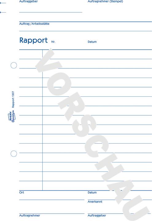 Nährwerte und Zutaten Avery Rapport (100 x)