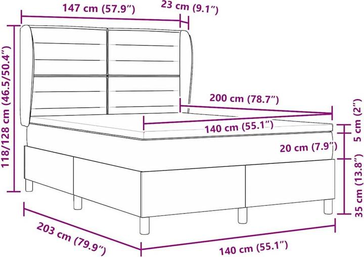 Immagine prodotto vidaXL Boxspringbett (140 x 200 cm)
