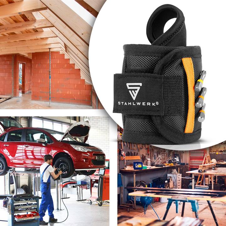 Actual product image Stahlwerk Magnetic wristband set of 2 for DIY enthusiasts to attach to the wrist (2 x)