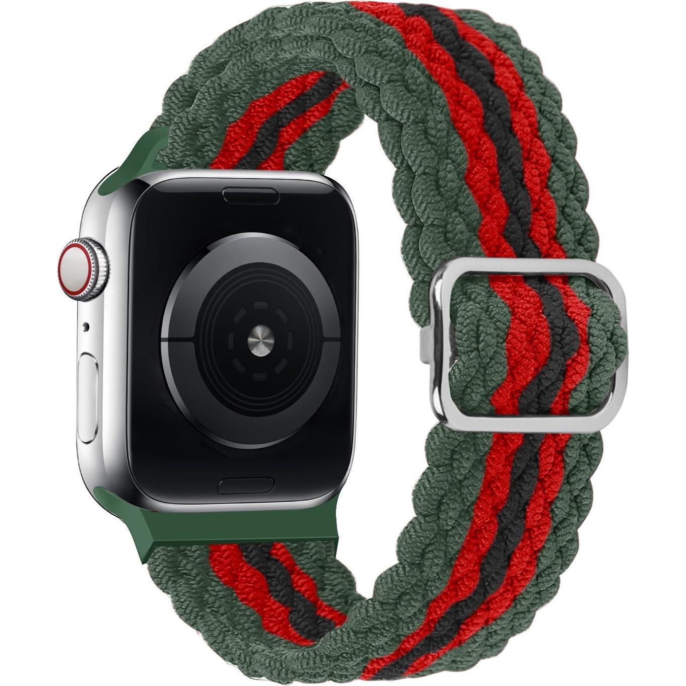 Thumbnail - Strap-it Nylonarmband (Nylon, Apple Watch), Uhrenarmband, Schwarz, Rot, Grün