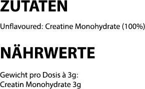 Valori nutrizionali e ingredienti MyProtein Creatina Monoidrato (1 Pezzo/i, Polvere, 1000 g)