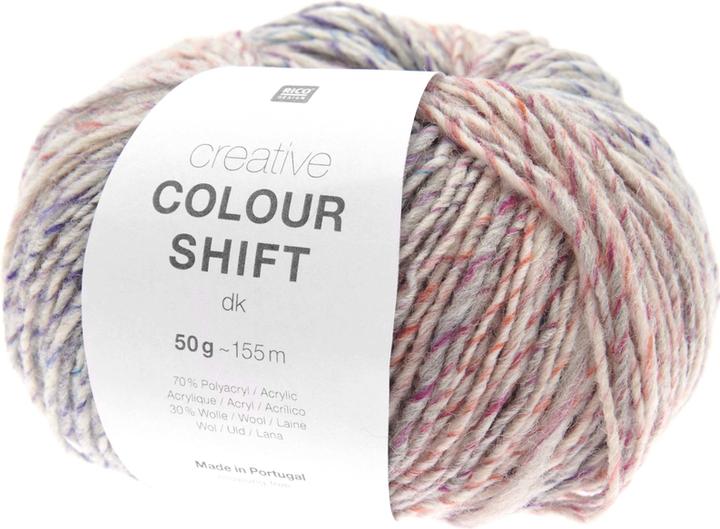 Rico Creative Colour Shift dk snow, 50 g, 155 m, 70 % PC, 30 % WO (115 m)