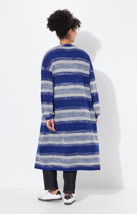Produktbild Janet & Joyce Strickjacke, extra lang, offene Form, Blockstreifen (58)