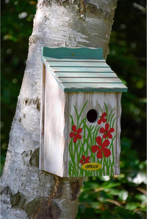 Produktbild Dobar Nistkasten mit Motiv blaugrünes Dach 15 x 14,5 x 28 cm