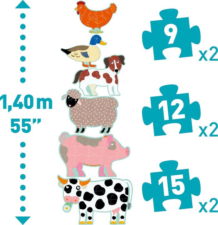 Produktbild Djeco Riesenpuzzle Honoré und Freunde 9/12/15 Teile (36 Teile)