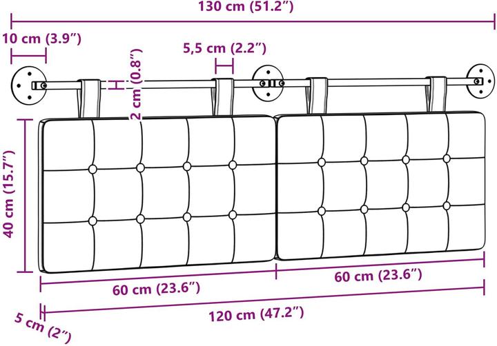 Actual product image vidaXL Schlafzimmer-Kopfteil (130 x 5 x 5 cm)