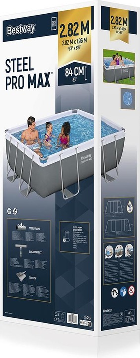 Produktbild Bestway Power Steel Frame Pool-Set 282 x 196 x 84 cm (282 x 196 x 84 cm)