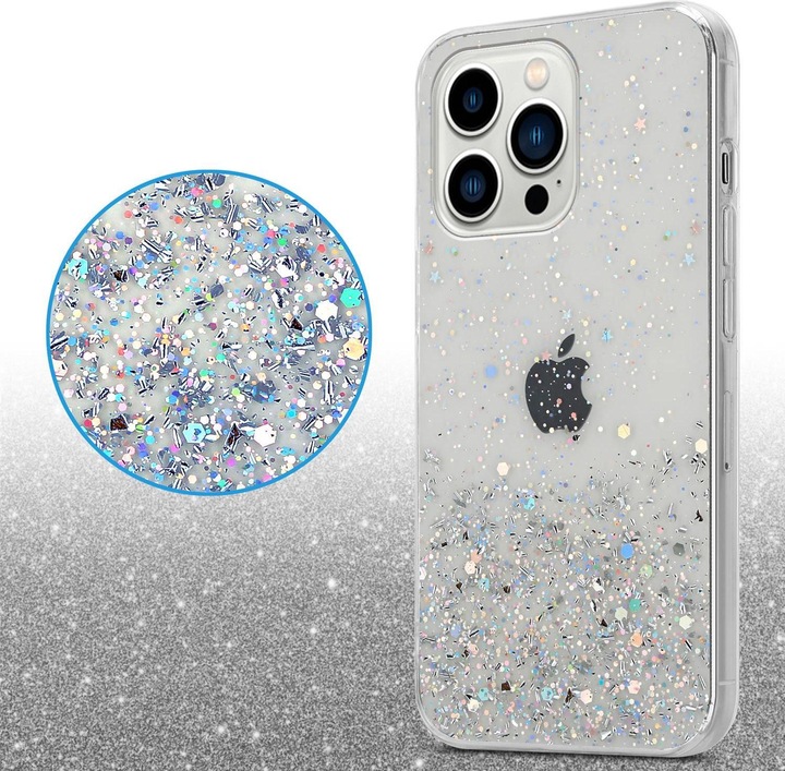 Actual product image Cadorabo TPU cover sparkling glitter (Apple iPhone 13 Pro Max)