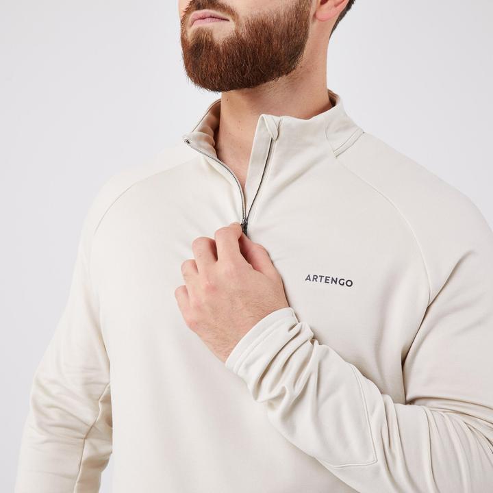 Immagine prodotto Artengo Felpa da tennis con 1/2 zip da uomo - Beige termico (M)