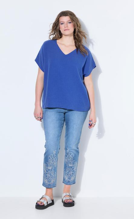 Actual product image Studio Untold Oversized Cap Sleeve Muslin Blouse (58)