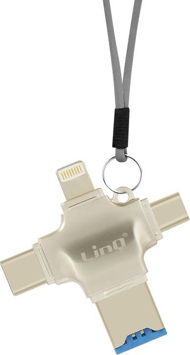Immagine prodotto LinQ OTG7976 Lettore di schede Micro-SD OTG (USB-C, USB, Micro USB, Lightning)