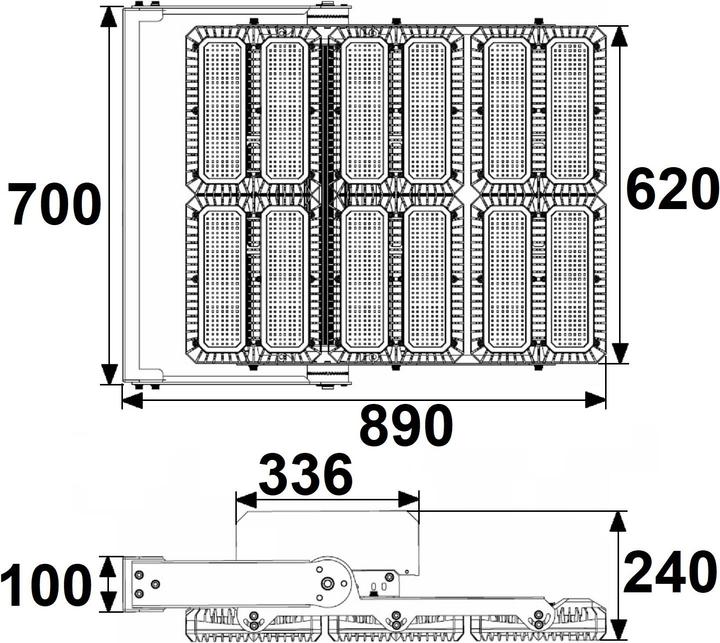 Produktbild Isoled LED Flutlicht 1.350W, 130x40° asymmetrisch, variabel, DALI dimmbar, warmweiss, IP66 (IP66)