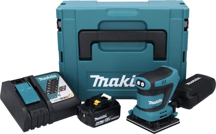 Produktbild Makita DBO 481 RG1J Akku Schwingschleifer 18 V 112 x 102 mm + 1x Akku 6,0 Ah + Ladegerät + Makpac (Schwingschleifer)