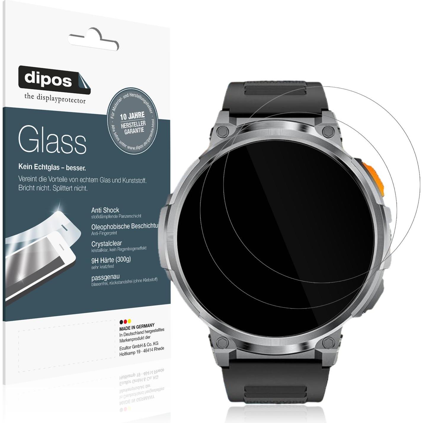 Dipos Anti-Shock Displayschutz 9H, Smartwatch Schutzfolie, Transparent