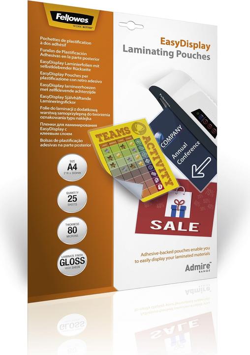 Image du produit Fellowes Admire Easy Move (A4, 25 pcs, 80 µm)
