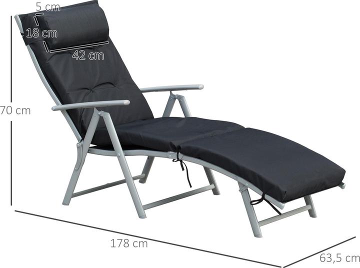 Immagine prodotto Outsunny Sedia a sdraio (180 cm)