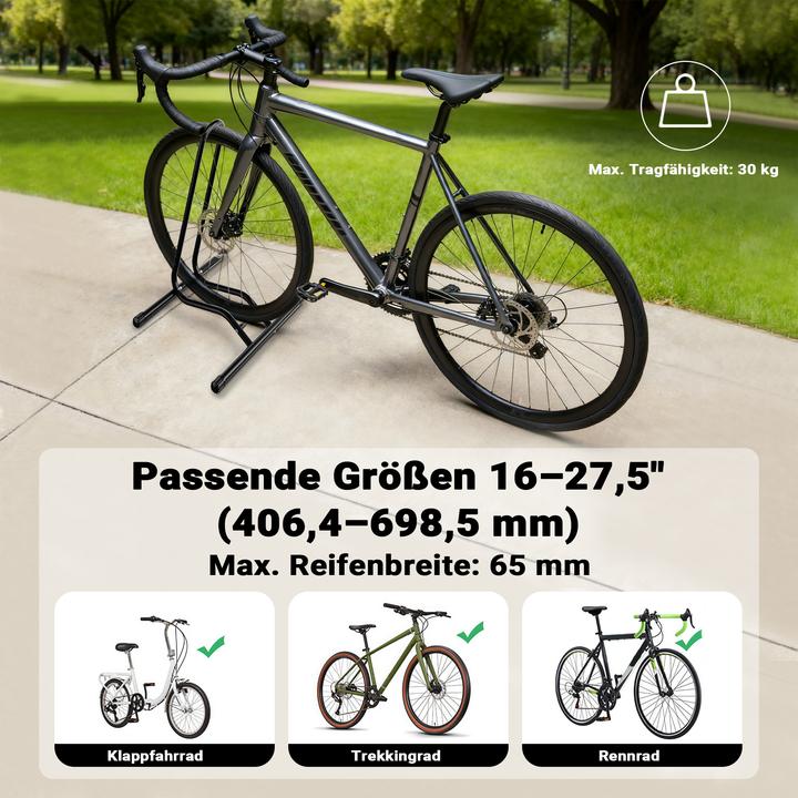 Actual product image Toboli Mobile Bicycle Stand 1 Bike 60mm Tyre Width Floor Bike Rack for Repair, Assembly, etc.