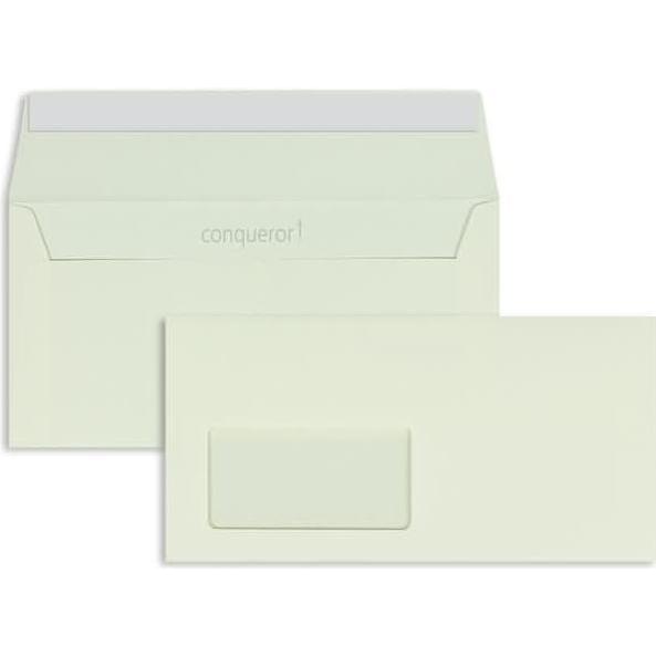 Blanke, Briefumschlag, Briefumschläge Conqueror Smooth CX22 DL 120g/qm HK Fenster VE=500 St. perlmutt (110 x 220 mm, 500...