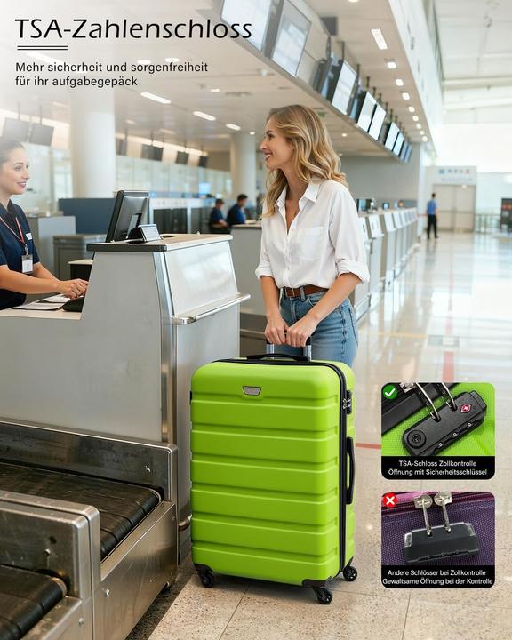 Image du produit Coolife 2-teiliges Hartschalenkoffer-Set mit TSA-Schloss (93 l)