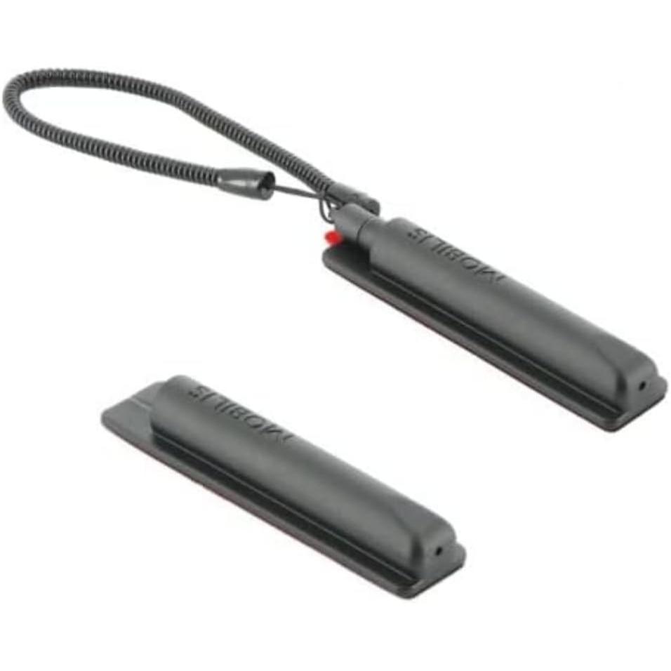 Mobilis Confezione da 10 porta-stilo adesivi - Nero + cappuccio retrattile, Penna per tablet, Nero