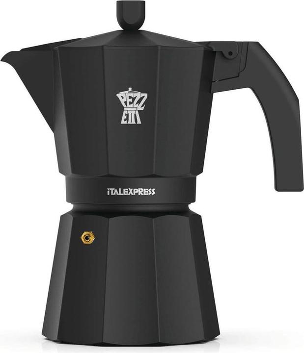 Pezzetti ITALEXPRESS Emaille-Kaffeemaschine (3 Tassen) - Schwarz (3 Cups)