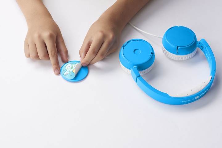 Produktbild Cellularline Music Sound Play Patch – On-Ear-Kopfhörer für Kinder (Hellblau)