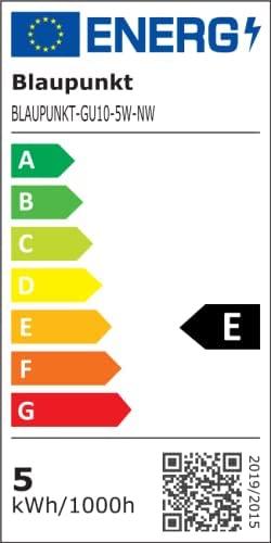 Etichetta energetica Blaupunkt Lampadina LED GU10 - Faretto - Riflettore - 5W - Bianco naturale 4000K - Faretto - Confezione da 4 (GU10, 5 W, 475 lm, 4 x, F)