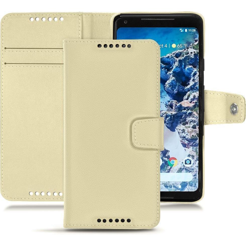 Noreve Lederschutzhülle Wallet (Google Pixel 2 XL), Smartphone Hülle, Beige