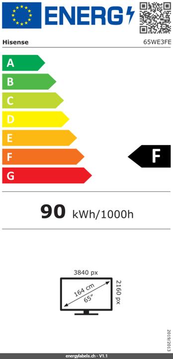 Label énergétique Hisense interaktive Digitaltafel 65WE3F (3840 x 2160 pixels, 65")