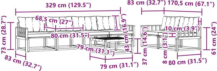 Produktbild vidaXL Outdoor-Sofa