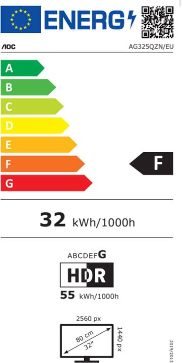 Energie-Label AOC Agon AG325QZN/EU (2560 x 1440 Pixel, 31.50")