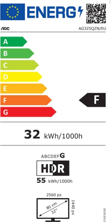 Energie-Label AOC Agon AG325QZN/EU (2560 x 1440 Pixel, 31.50")