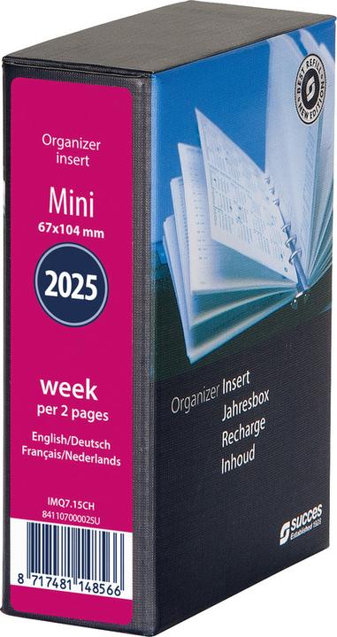 Succes Contenu annuel complet Mini janvier - décembre (6,7 x 10,5 cm, Allemand, Anglais, Italien, Français)