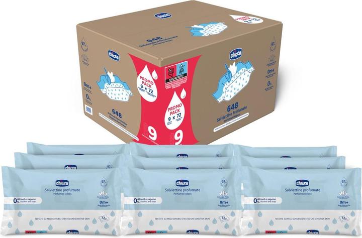 Actual product image Chicco Multipack Soft Feuchttücher - 0m+ (648 pcs.)