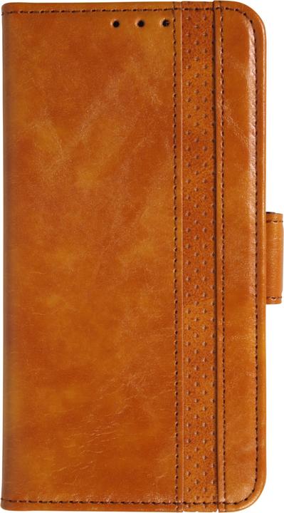 Produktbild PhoneLook Leder Tasche Flip Wallet mit Akzentstreifen & Kartenhalter Hellbraun (Apple iPhone 17 Pro Max)