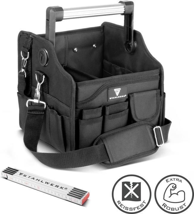 Produktbild Stahlwerk Werkzeugtasche 14 Aussentaschen 2 Innenfächer robuste Elektriker-Tasche