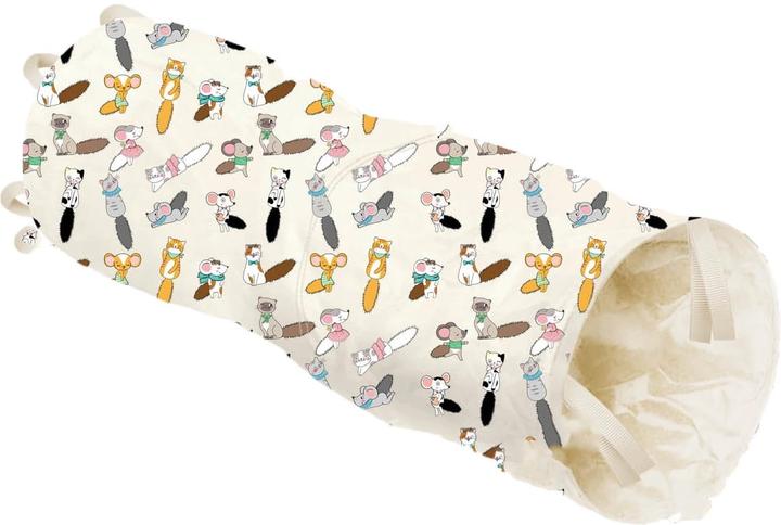 Zolux Zabawka dla kota tunel wzór koty i myszy CHATOUILLE 50cm (Tunnels pour chat)