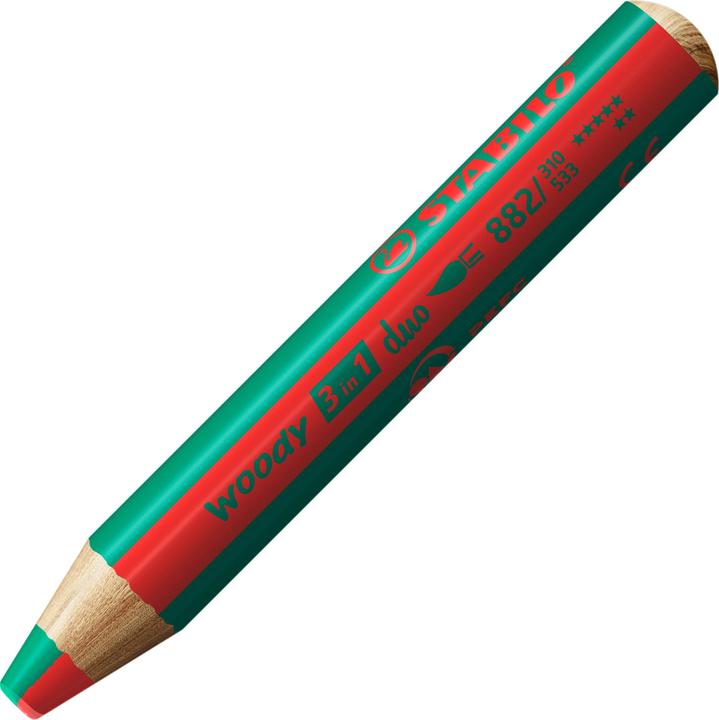 Immagine prodotto STABILO Woody 3 In1 Duo Rosso/Verde Scuro (Verde scuro, Rosso, 1 x)