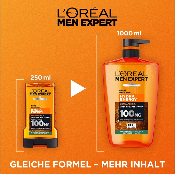 Actual product image L'Oréal Paris L ' Oreal, Hydra Energy, Shower Gel, 250 ml (250 ml)