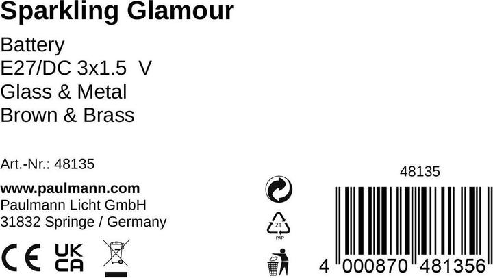 Nährwerte und Zutaten Pauleen Sparkling Glamour (30 lm, E27)