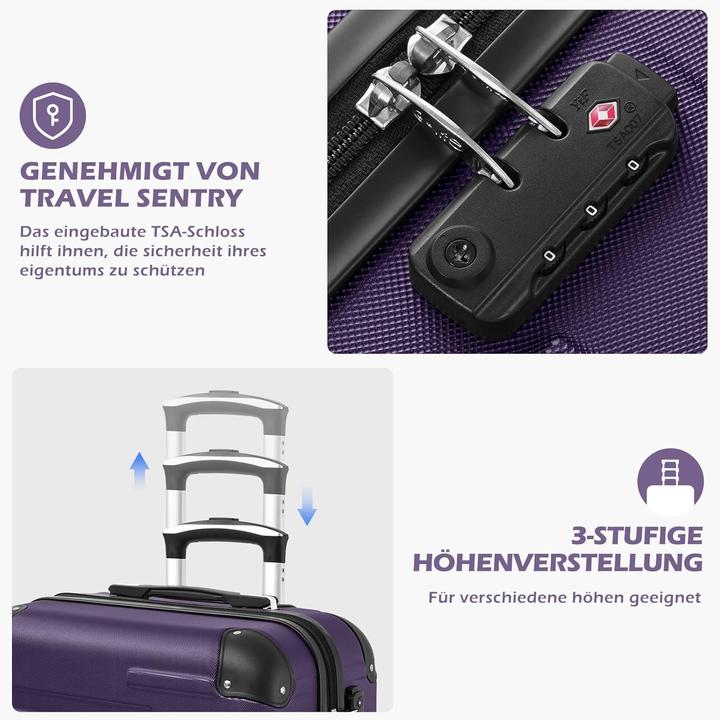 Actual product image Coolife 3-teiliges Hartschalen-Koffer-Set (93 l)