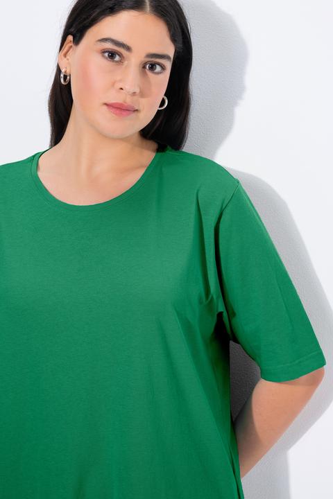 Actual product image Ulla Popken Basic Round Neck Short Sleeve Relaxed Fit Tee (54)